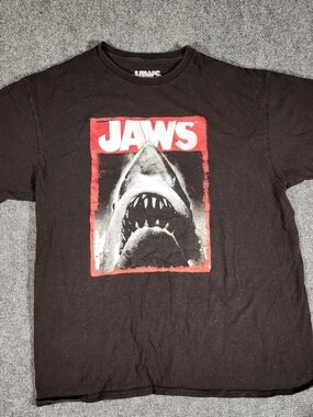 Universal Studios Jaws Movie Promotional T-Shirt Black Large 100% Cotton